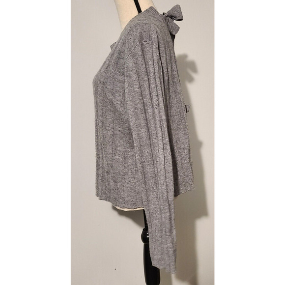 WOMAN'S DEREK LAM 10 CROSBY WOOL BLEND OPEN BACK TIE SWEATER GREY SZ M - Picture 2 of 7